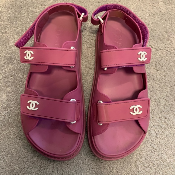 CHANEL Shoes - Chanel Rubber Dad Sandals, Purple